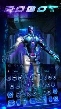 3D Neon Robot Keyboard Theme screenshot 1