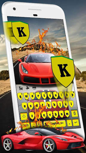 Red Car Racing Keyboard Theme screenshot 2