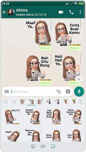 Stiker Cewe Cantik WAStickerApps screenshot 5
