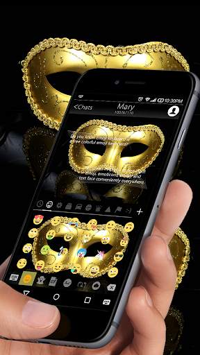 Gold Masquerade Emoji Keyboard screenshot 2