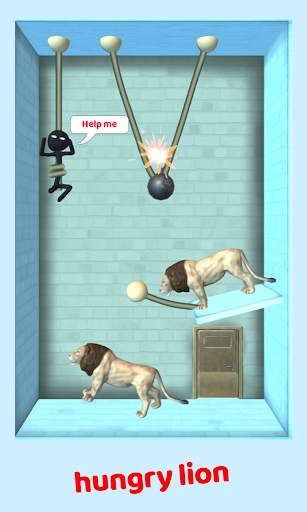 Stickman Rescue - Cut Rope Puzzle Game screenshot 2