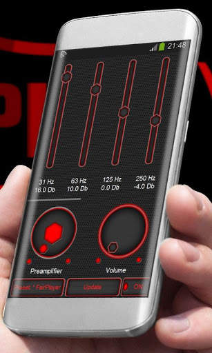 Red hexagon Best Music Theme screenshot 2