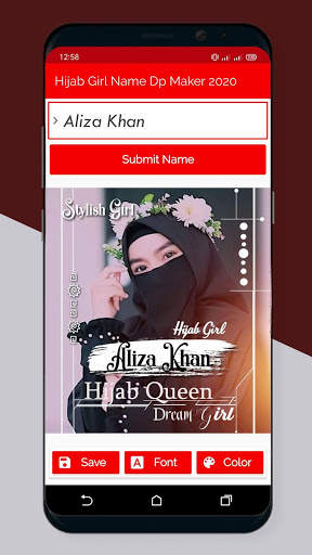 Hijab Girl Name Dp Maker 2021 स्क्रीनशॉट 4