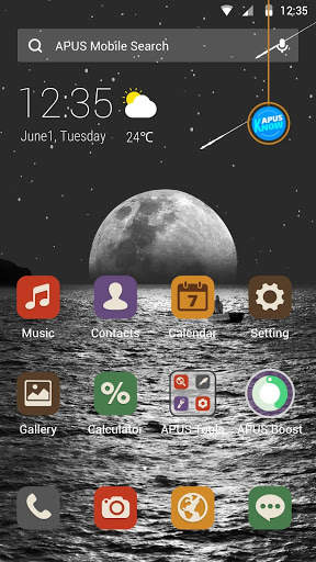Black Moonlight APUS Launcher theme screenshot 1