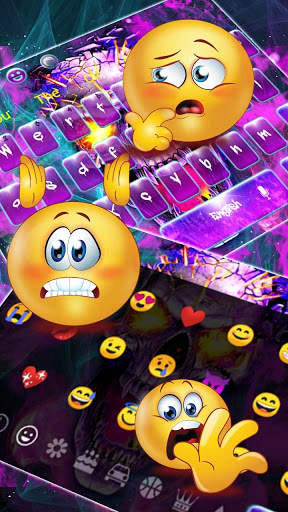 Burning Purple Skull Keyboard Theme screenshot 3
