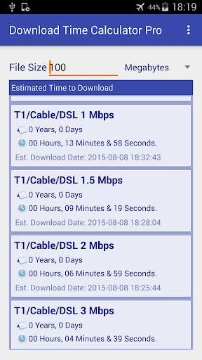 Download Time Calculator screenshot 1