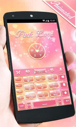 Pink Love GO Keyboard Animated Theme screenshot 3