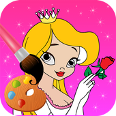 Fairy tale princess coloring icon