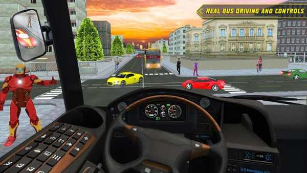 City Bus Driving: Superheroes Transport Simulator screenshot 3