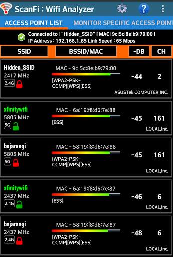 ScanFi : WiFi Analyzer and Surveyor screenshot 1