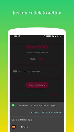 DirectSMS - Send whatsapp message without contact screenshot 4