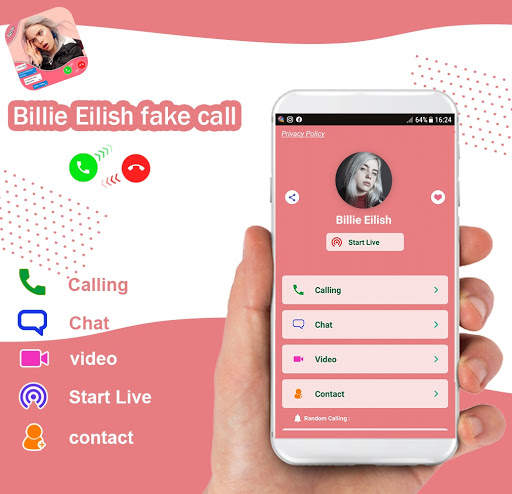 Funny Billie Eilish Fake call screenshot 1