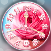 Pink Rose Clock Live Wallpaper icon