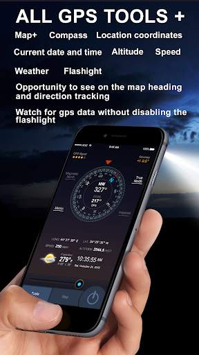 All GPS Tools Pro (map, compass, flash, weather) screenshot 1