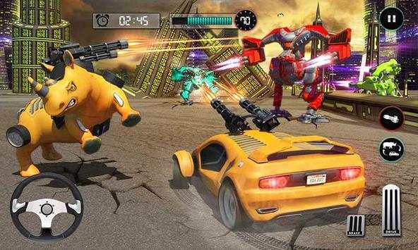Robot Car Transforming Rhinoceros Wild Rhino Games screenshot 1