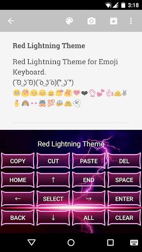 Red Lighting Theme – Emoji Keyboard ⚡ screenshot 3