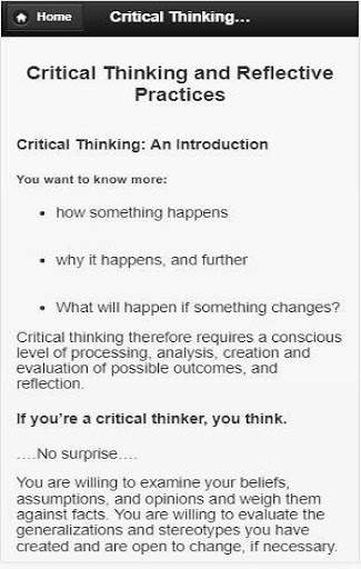 Critical Thinking and Reflective Practices скриншот 2