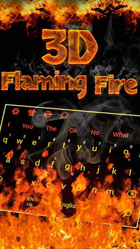 3D Red Flaming Fire Keyboard screenshot 1