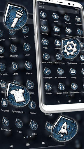 Water Drop Dark Launcher Theme screenshot 2