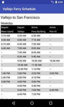 Vallejo Ferry Schedule 2017 screenshot 1