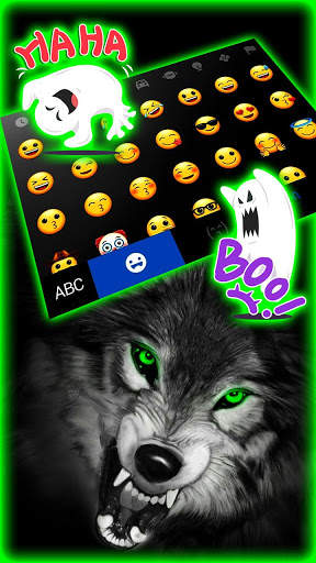 Fierce Wolf Green Keyboard Theme screenshot 3