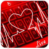Live 3D Red Neon Heart Keyboard Theme 6.6.23.2019