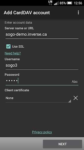 CardDAV-Sync free screenshot 2