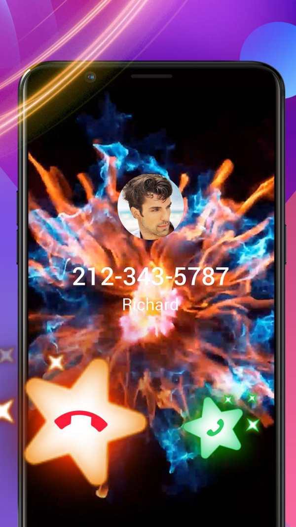 Colorful Fire Caller Screen screenshot 1