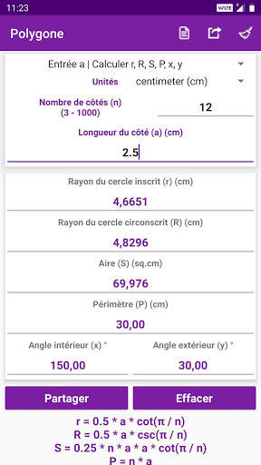 Calculatrice de géométrie screenshot 4