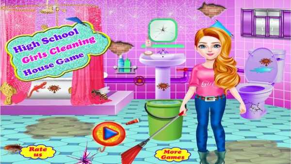 High School Girls Cleaning House Games screenshot 1