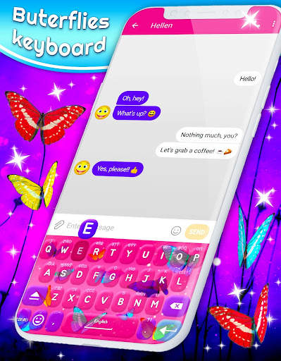 Butterfly Keyboard 🦋 Neon Themes Keyboards स्क्रीनशॉट 5