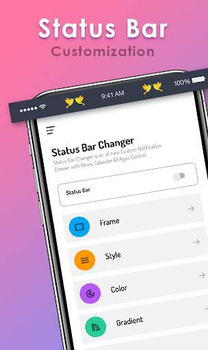 Notification Bar Customization -Status Bar Changer screenshot 1