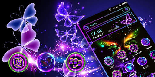Glow Butterfly Launcher Theme screenshot 3