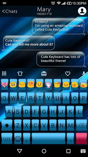 Science Blue Emoji Keyboard screenshot 1