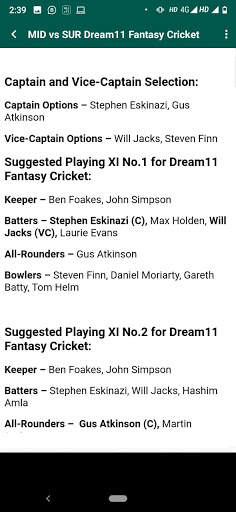 CricTips Fantasy Cricket Informer - Dream 11 Guru screenshot 5
