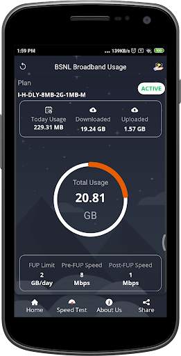 BSNL Broadband Internet Usage screenshot 2