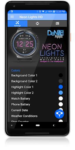 Neon Lights HD Watch Face Widget & Live Wallpaper screenshot 5