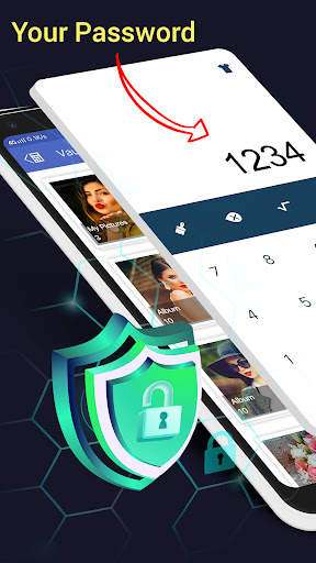 Hide Photos Vault : Calculator 1 تصوير الشاشة