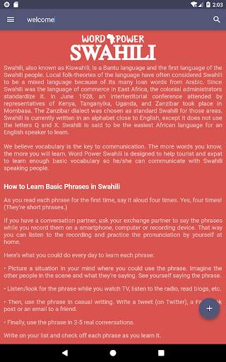 Word Power Swahili Free screenshot 17