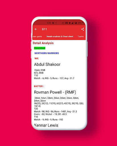 G11 - Dream11 Prediction and tips screenshot 7