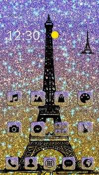 Eiffel Tower Shiny Glitter Theme 5 تصوير الشاشة