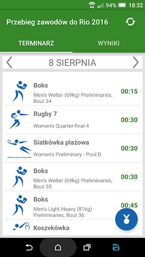 Przebieg zawodów do Rio 2016 screenshot 2