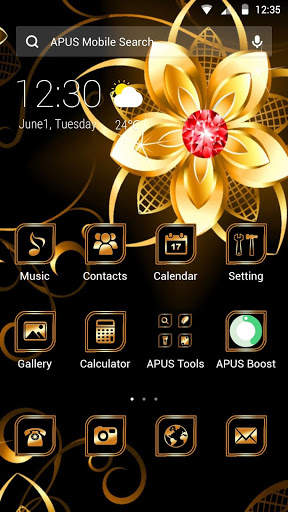 New black golden flower APUS luxury business theme screenshot 1