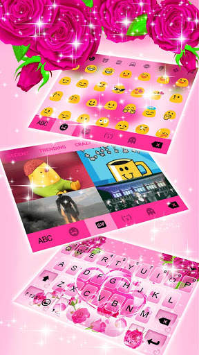 Pink Roses Gravity Keyboard Background screenshot 4