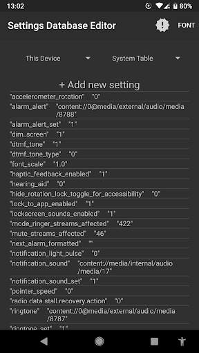 SetEdit (Settings Database Editor) screenshot 1