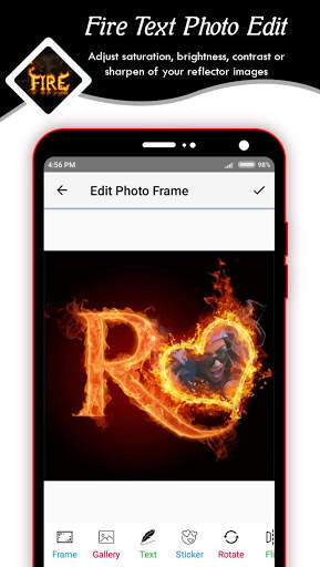Fire Text Photo Frame 6 تصوير الشاشة