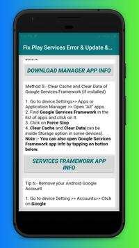 Fix Play Services Error , Update & Help Play Store screenshot 6