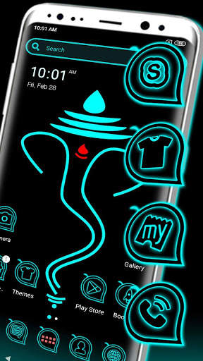Ganesh Ji Neon Launcher Theme screenshot 1