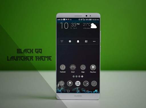 Black go launcher theme screenshot 9