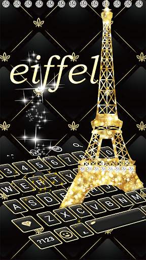Gold Paris - Emoji Keyboard Skin screenshot 1
